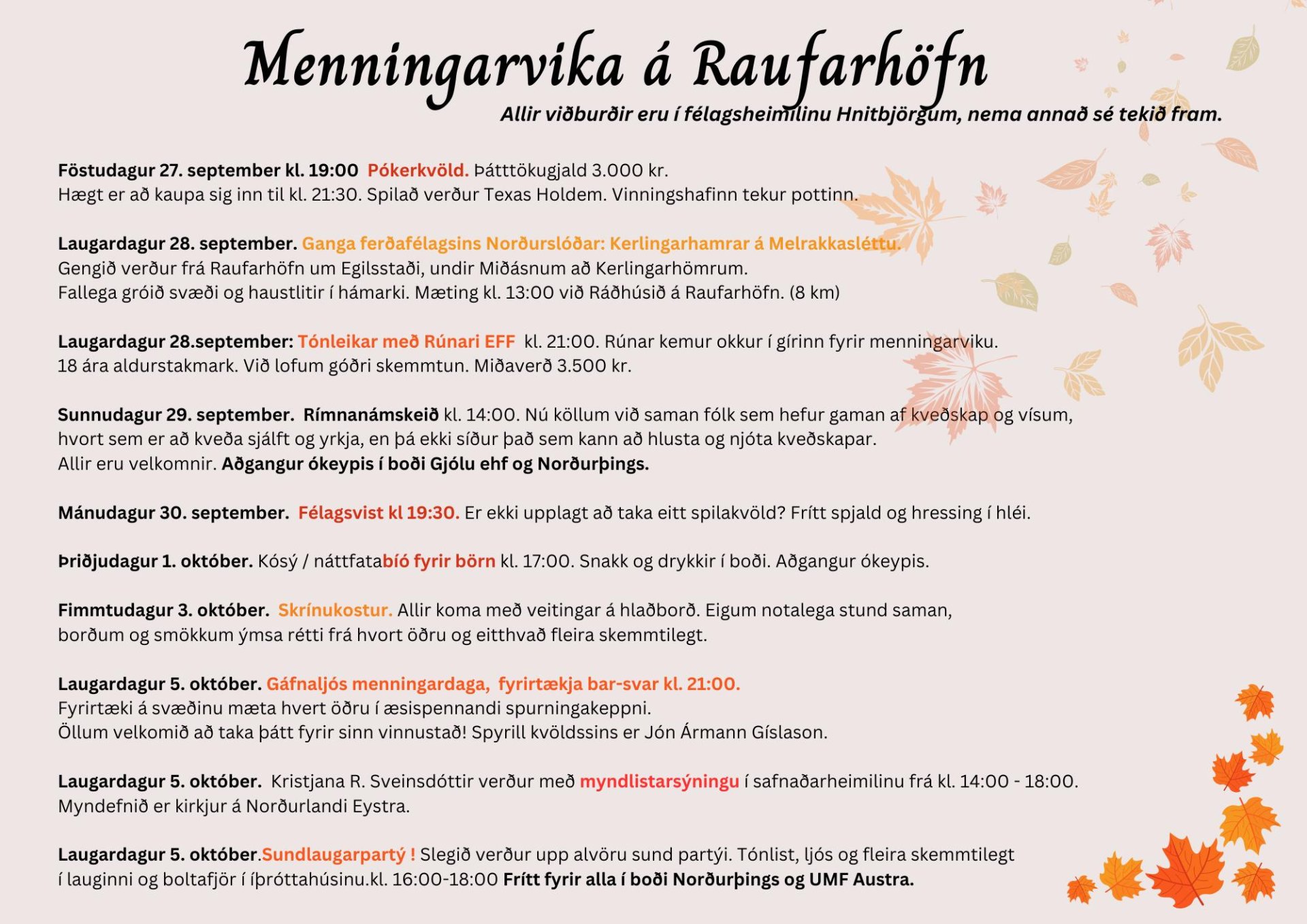 Menningarvika á Raufarhöfn!